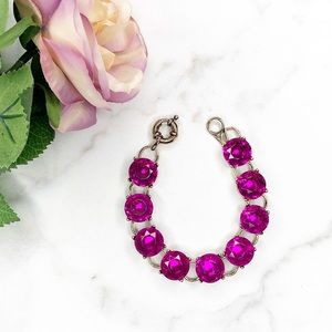 Magenta Pink Crystal Link Bracelet